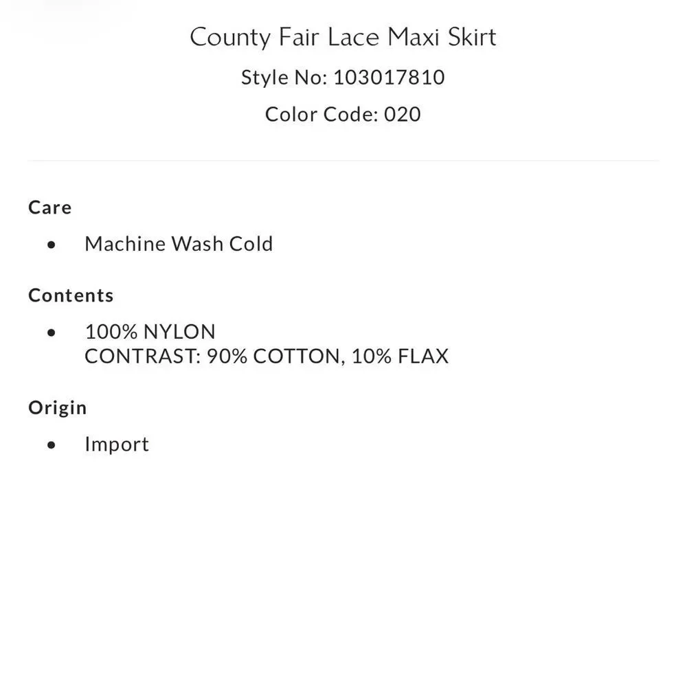 Free People County Fair Lace Maxi Skirt- Brown Combo